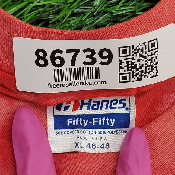 Vintage 1988 Funny Summer Tie-Dye Shirt Large 21x26 Crop USA - Picture 7 of 14